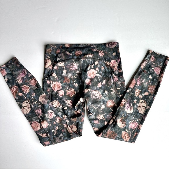 HTF Lululemon Fast and Free High-Rise Tight 25” Floral Dark Forest Size 6 (EUC) - Picture 6 of 16